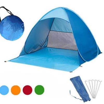 Beach Tent Anti-UV Protection Pop Up Beach Tent Sun Shade Shelter for 3-4 Person, Automatic Quick Setup Beach Umbrella Portable