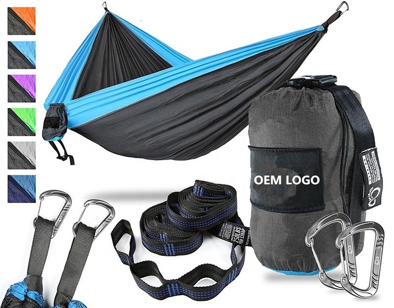 2023 Newest Hammock Professional Custom Color 210T nylon Parachute Ripstop Printed Hammock