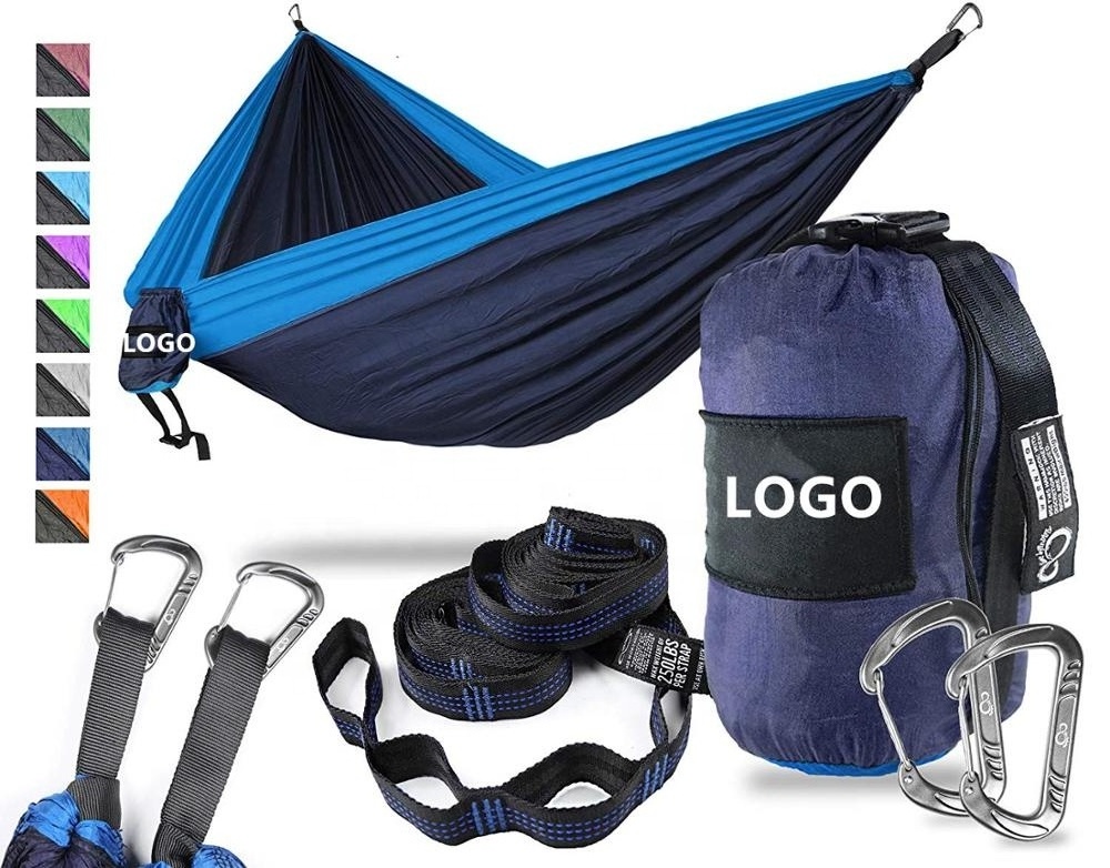 2023 Newest Hammock Professional Custom Color 210T nylon Parachute Ripstop Printed Hammock