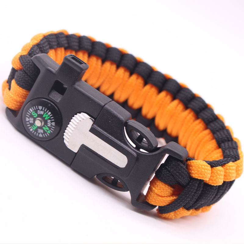 Bracelets,Survival Bracelets for Men Tactical 5-in-1 Camping Gear Kits,with 12-ft Detachable Parachute Rope,Fire Starter