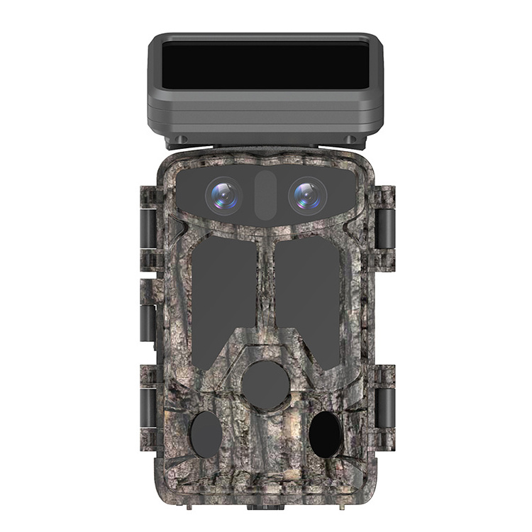 New Design Long Night Vision Range WIFI 48MP 4K Dual Lens Trail camera With Solar Panel