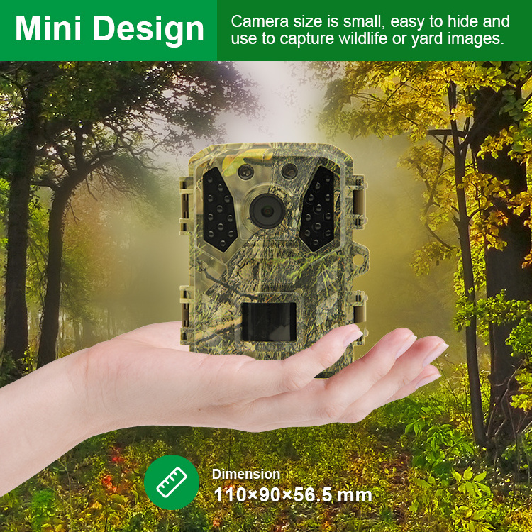 Custom 2.0 inch lcd display IR light outdoor full hd video small hidden wildlife camera hunting rugged waterproof microphone