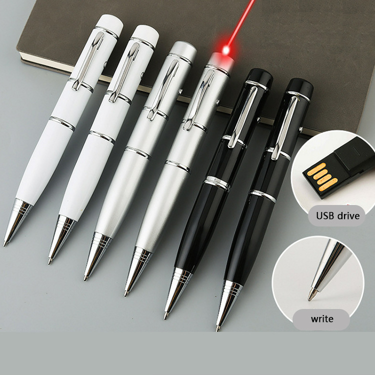 EACAJESS Multi Function Usb Ball Ballpoint  With Led Laser Pointer Light   usb drive ballpoint Pen