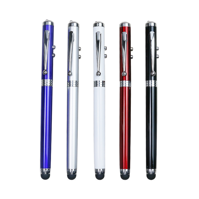 4 In 1 Stylus Pen Uv Counter-feit Money Detector Laser Pointer Led Light Ball Pen