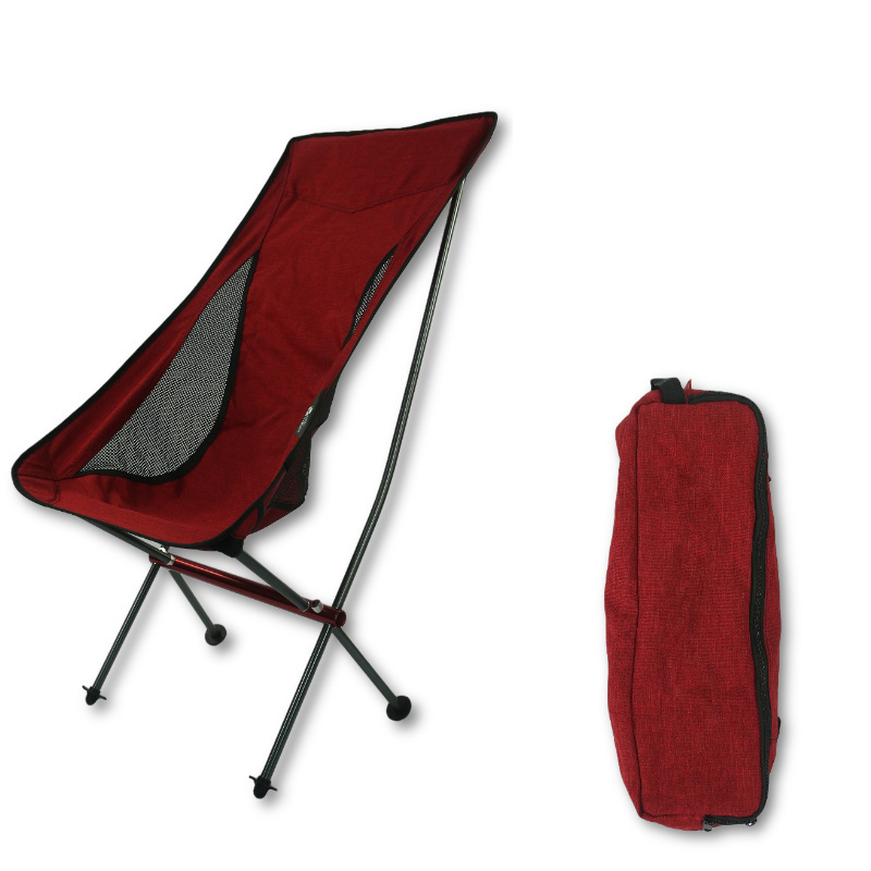 Outdoor Folding Chair Tall Raised Moon Chair Portable Camping Fishing Hiking Sketch Leisure Beach High Back Lounge Chair