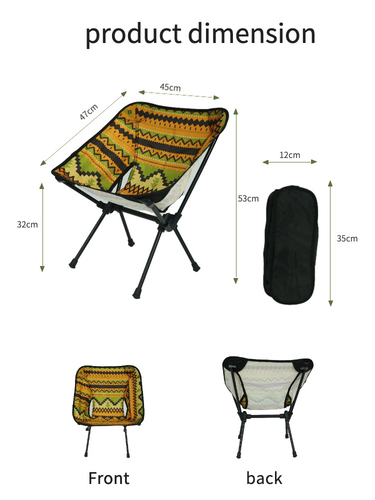 Hot Children Folding Moon Chair Ultralight Aluminum 7075 Frame Compact Hollow Design Breathable Fabric Seat Baby Beach Chair