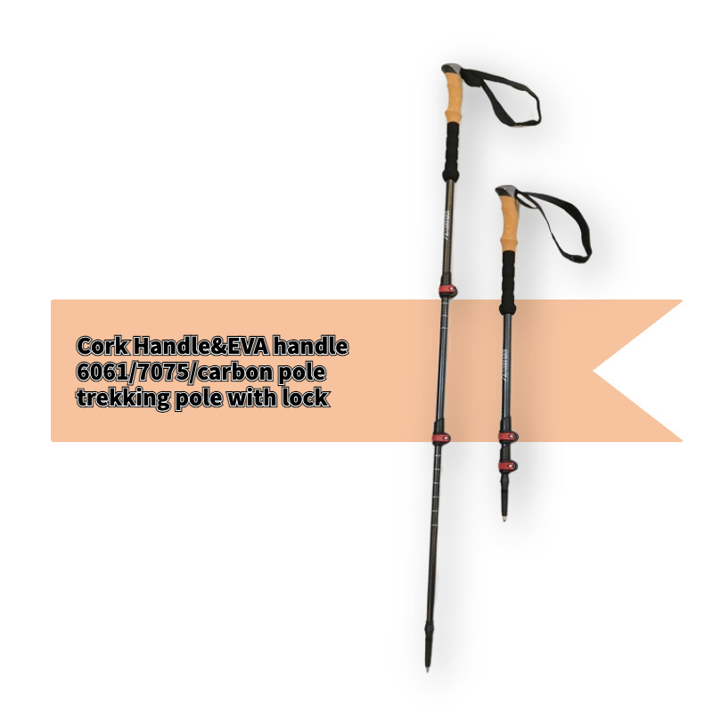 Outdoor Fold Trekking Pole Carbon Fiber Nordic Camping Club Telescopic Alpenstock Portable Walking Hiking Stick For Elderly