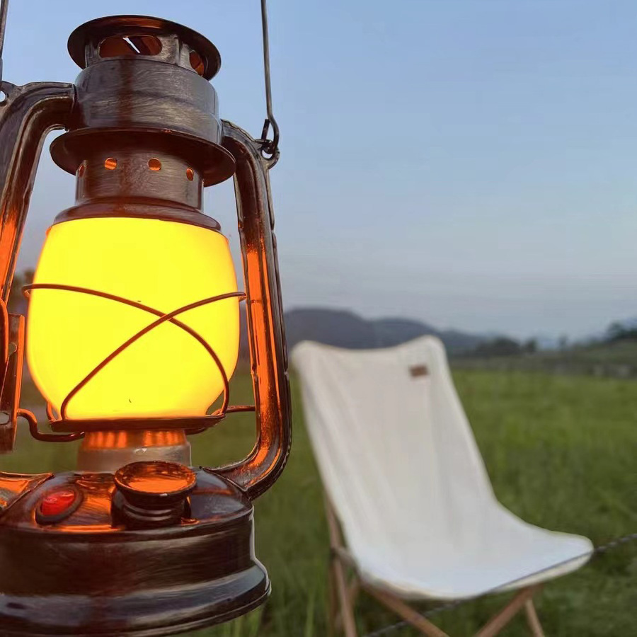 Flame Effect Lantern LED Vintage Kerosene Lamp Aluminum Fireplace Lantern Hanging Led Camping Light Lantern Lamp