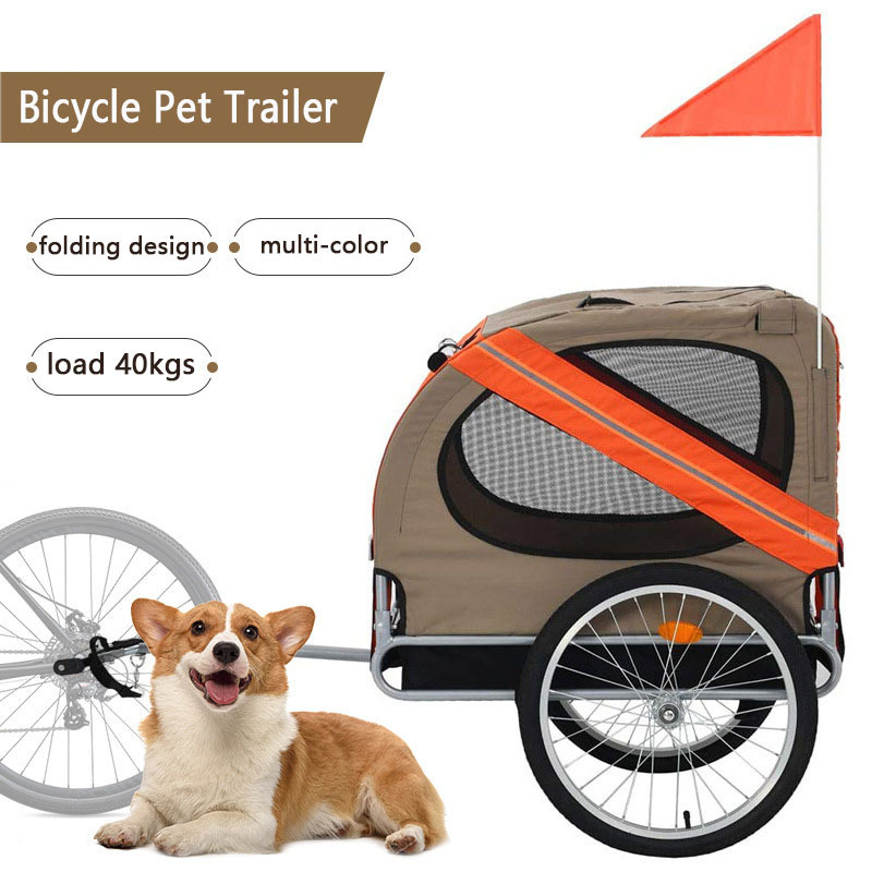 Dog Bike Trailers for Cycling Adventures Outdoor Pet Carriers Bike Tail Wagon Touring Bicycle Trailer for Dog