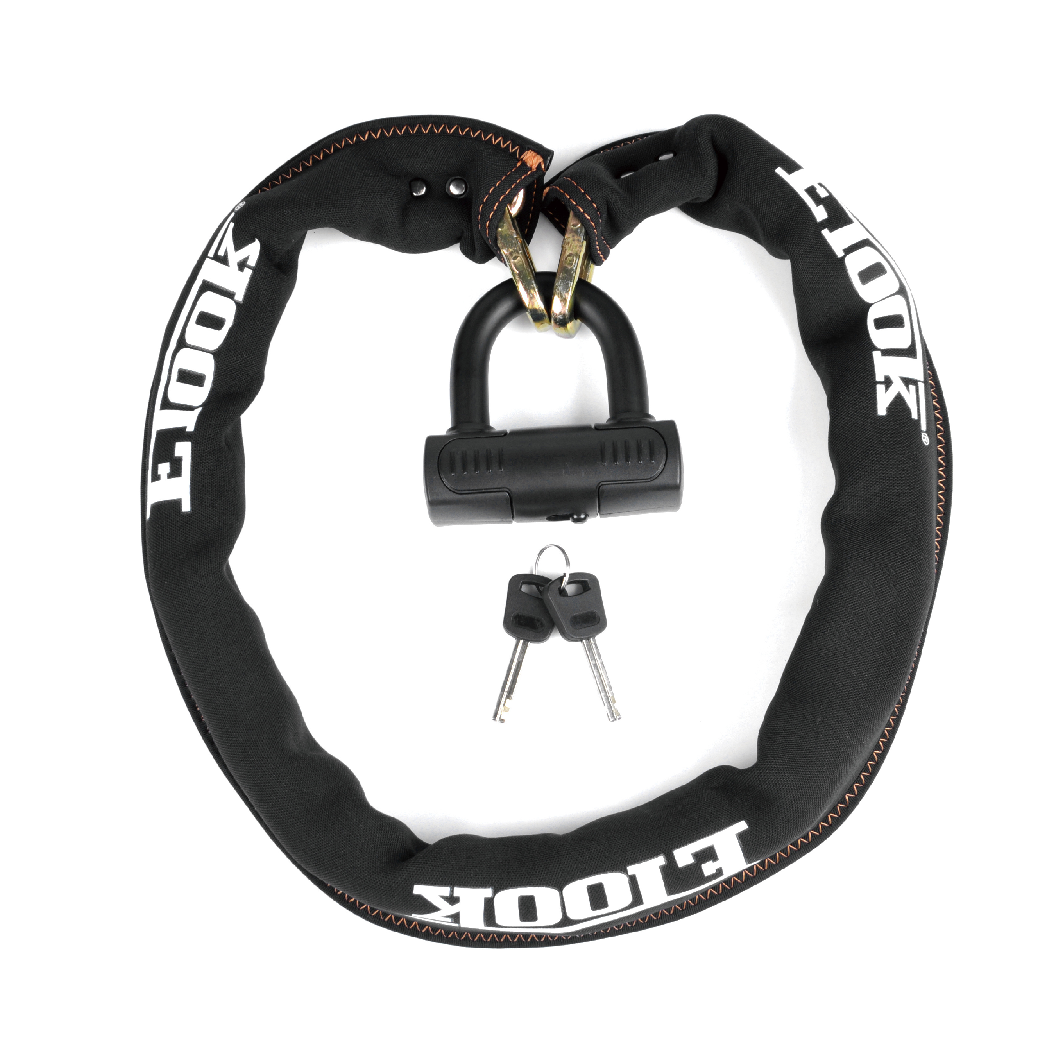 ETOOK Bike Accessories Special Hardened Steel 9mm Thick Square Security Chain and U Shape Disc Lock for Scooter Motorcycle