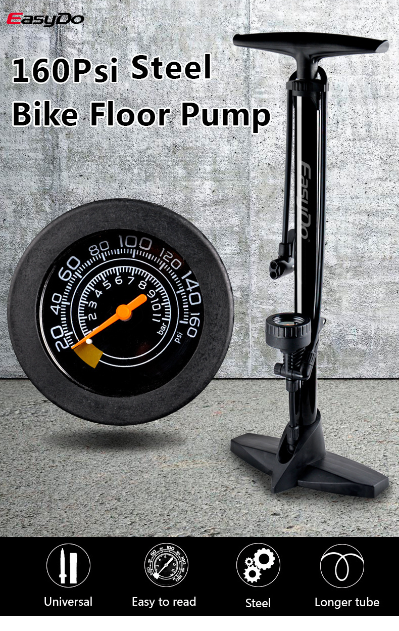 EasyDo Functional Home Use Pedal Pump Manual Bike Tire Inflator Pump For Bicycle