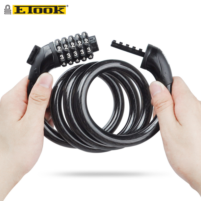 ETOOK 1500mm Keyless Bike Cable Lock 5 Digit Code Combination Bicycle Long Cable Lock