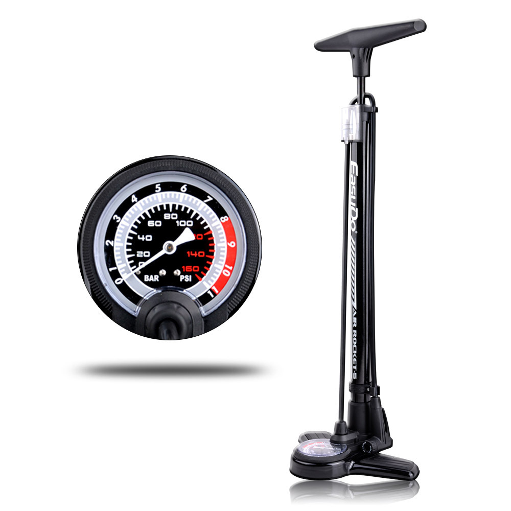 New Arrival Aluminum Bicycle Pump Bike Floor Pump Bike/Basketball/Football Pump with Gauge