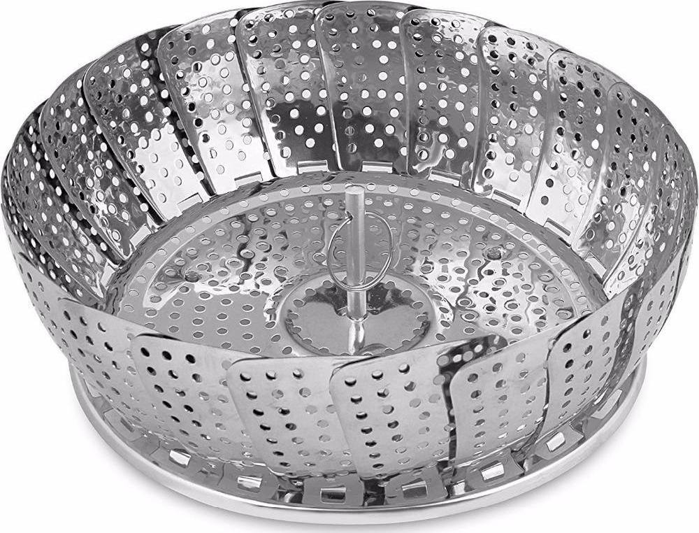 Folding Collapsible Adjustable Stainless Steel Vegetable Steamer Basket