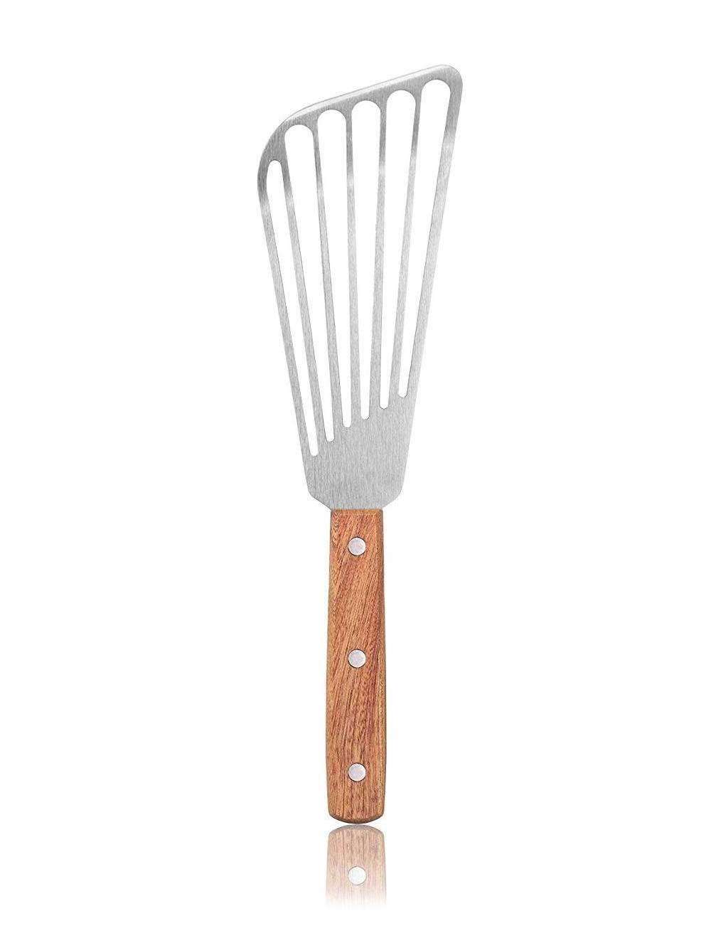 Food Grade Stainless Steel Spatula with Wooden Handle BBQ Turner