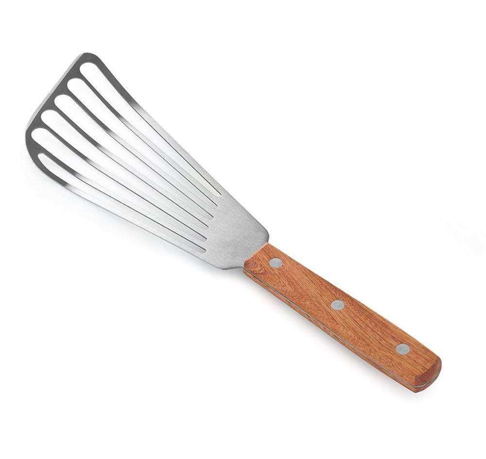 Food Grade Stainless Steel Spatula with Wooden Handle BBQ Turner