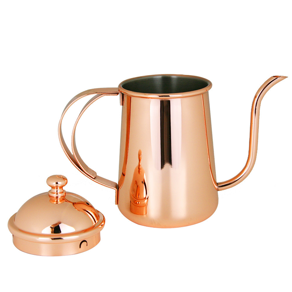 Coffee Kettle Stovetop Stainless Steel Copper Coffee Pot With Lid Gooseneck Kettle