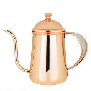 Coffee Kettle Stovetop Stainless Steel Copper Coffee Pot With Lid Gooseneck Kettle