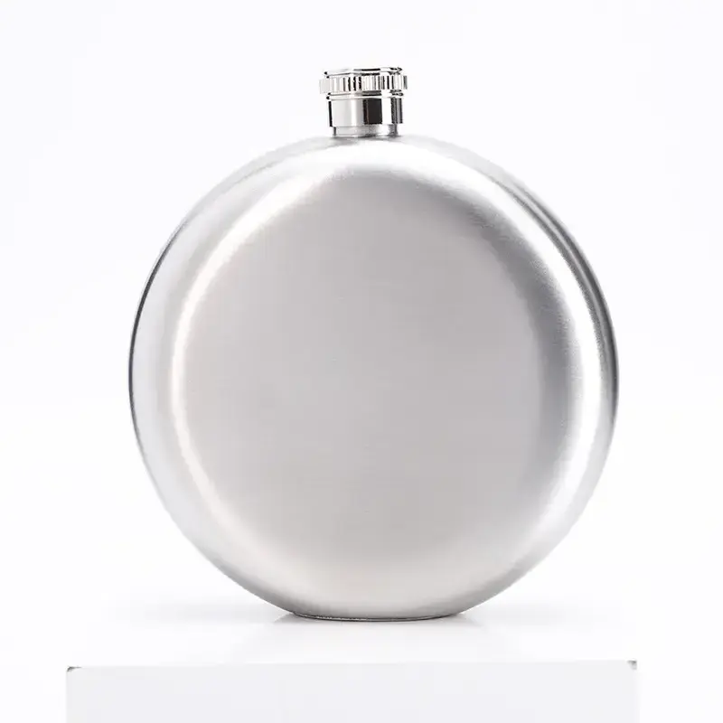 Factory Wholesale Round Shape Hip Flask 6oz Jerry Can Hip Flask Steel Hip Flask