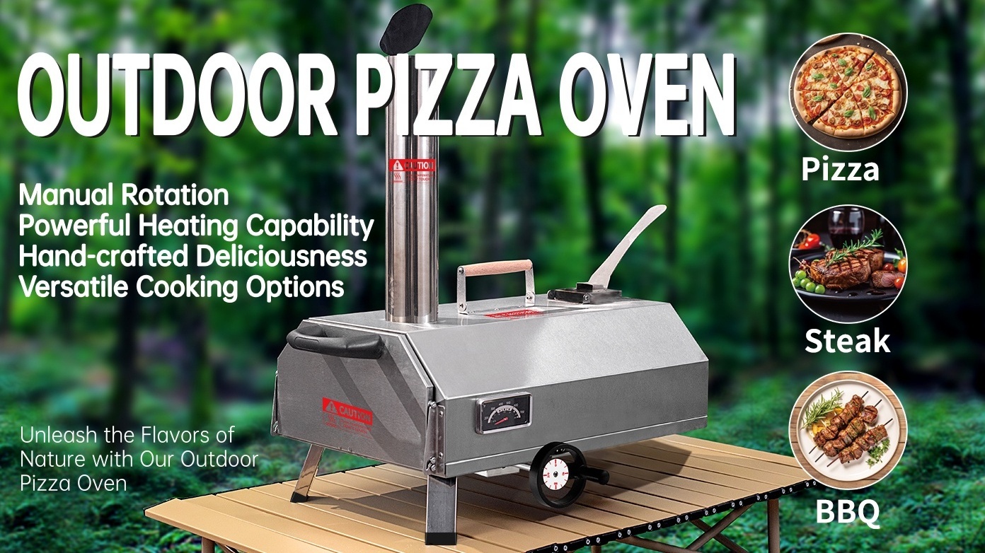 Wholesale Portable Trapezoid Style Mini Woodfire Pizza Oven Outdoor Barbecue Wood Fired Pizza Oven