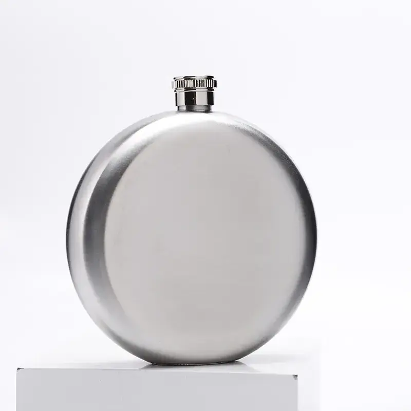 Factory Wholesale Round Shape Hip Flask 6oz Jerry Can Hip Flask Steel Hip Flask