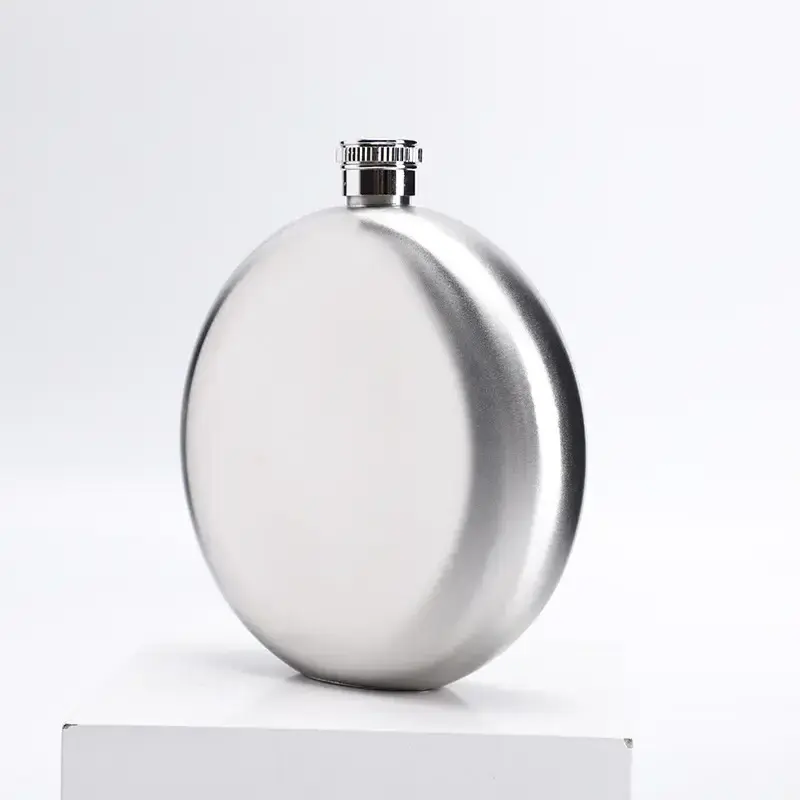 Factory Wholesale Round Shape Hip Flask 6oz Jerry Can Hip Flask Steel Hip Flask