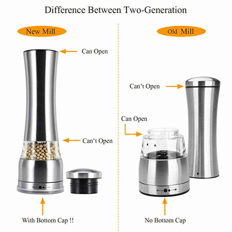 Multi-function Stainless Steel Pepper Grinder Mill Pepper Crusher Manual Grinder Herb Mill