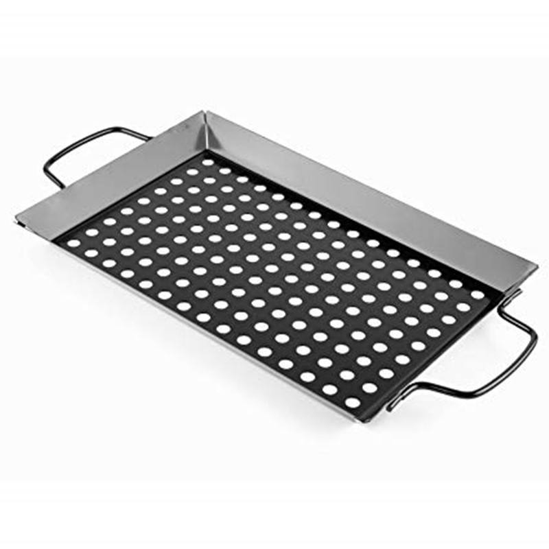 Rectangle Non Stick Heavy Duty Stainless Steel BBQ Roasting Vegetable Griddles & Grill Pan