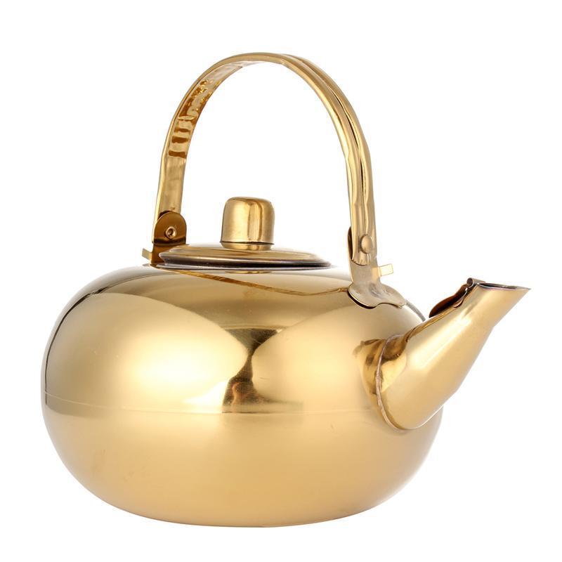 Gold Stainless Steel  Removable Tea Infuser Kitchen Tea Pot Kettle