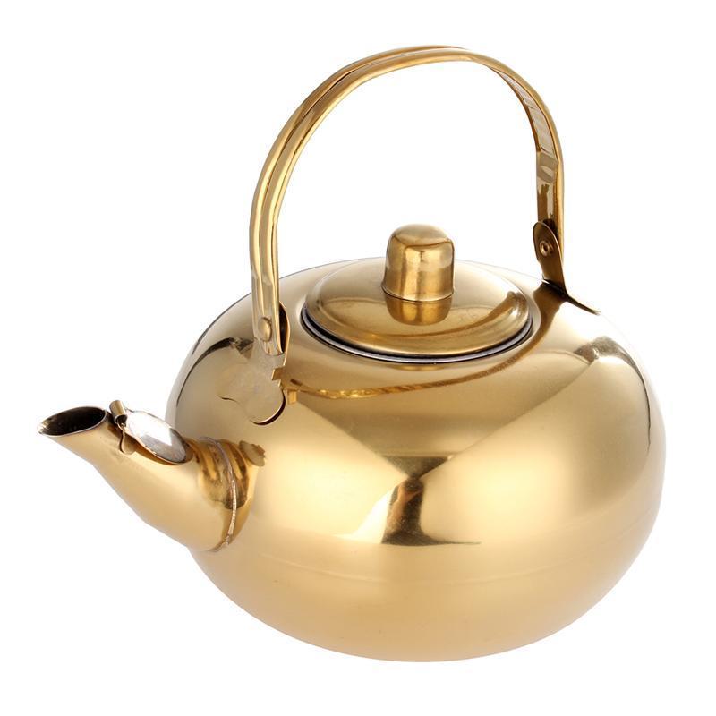 Gold Stainless Steel  Removable Tea Infuser Kitchen Tea Pot Kettle