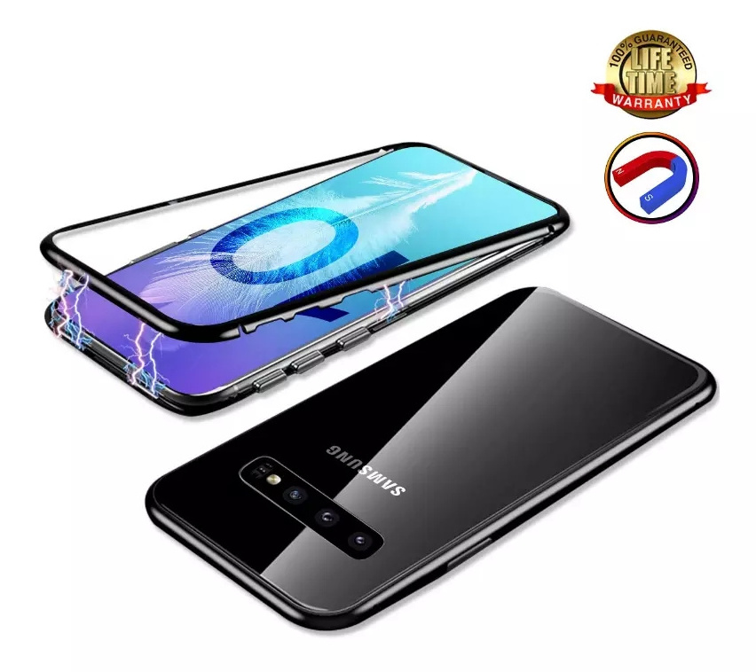 360 Double glass Metal Magnet Case for Samsung S10 S9 S8 Plus Note 8 Note 9 Full Cover Magnetic Adsorption Mobile Phone Case