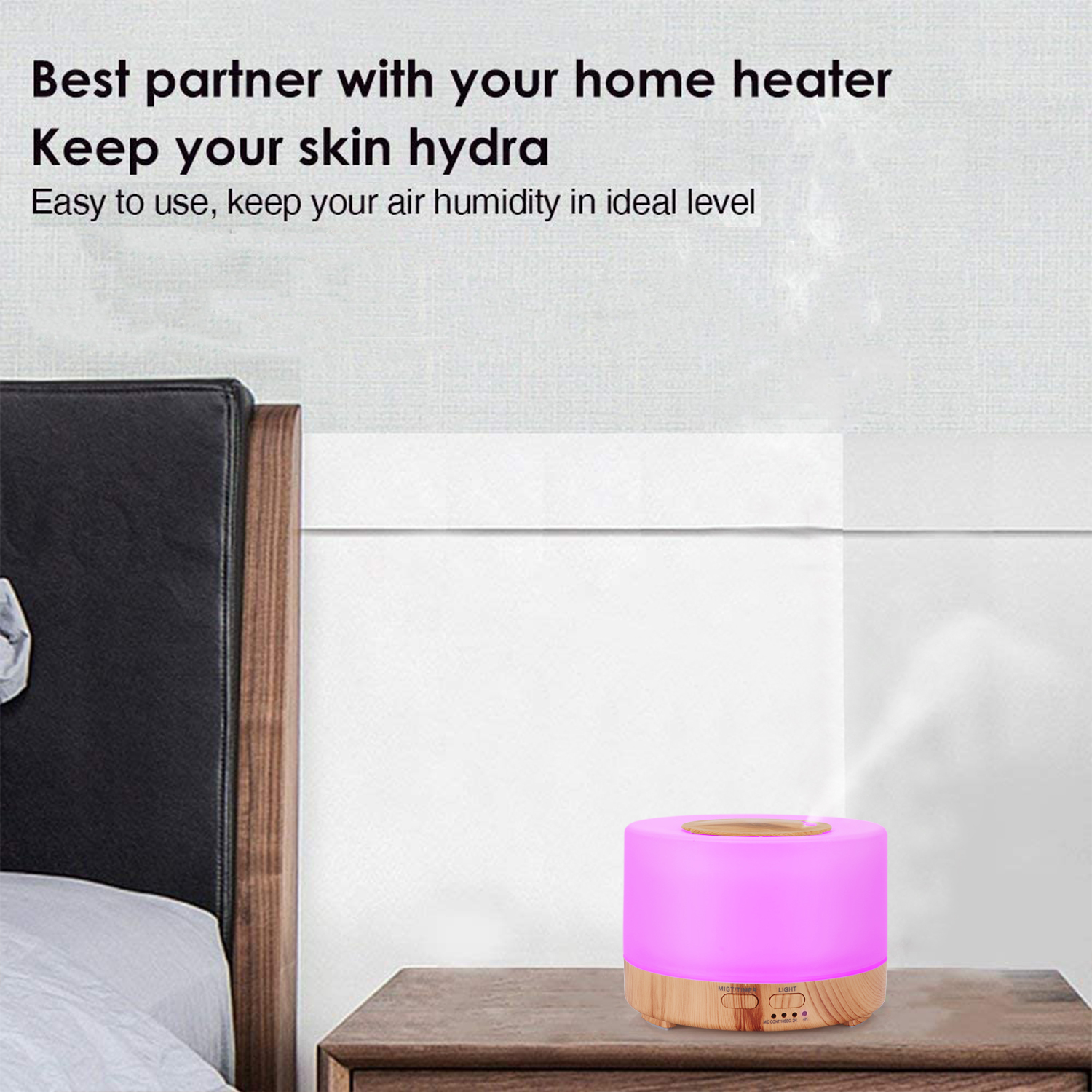 500ml Large Capacity Wood Grain Aromatherapy Essential Oil Diffuser Aroma Humidifier Scent Dispenser With Remote Control