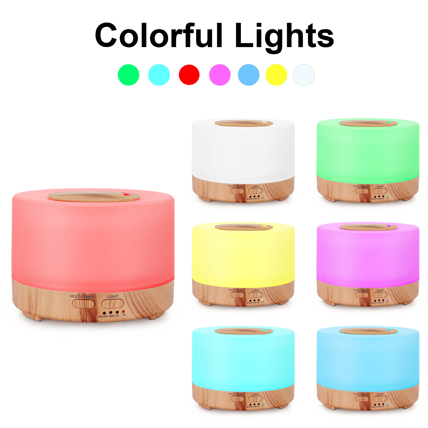 500ml Large Capacity Wood Grain Aromatherapy Essential Oil Diffuser Aroma Humidifier Scent Dispenser With Remote Control