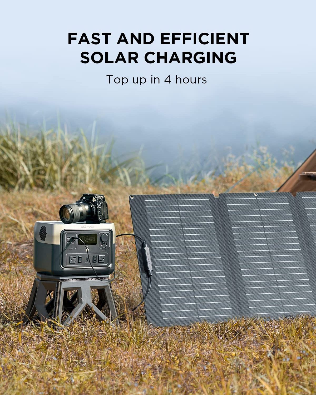 ECOFLOW RIVER 2 Max Solar Generator 512Wh Long-life LiFePO4 Portable Power Station& 160W Solar Panel for Home Backup Power, Camp