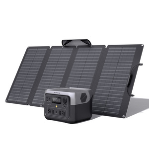 ECOFLOW RIVER 2 Max Solar Generator 512Wh Long-life LiFePO4 Portable Power Station& 160W Solar Panel for Home Backup Power, Camp