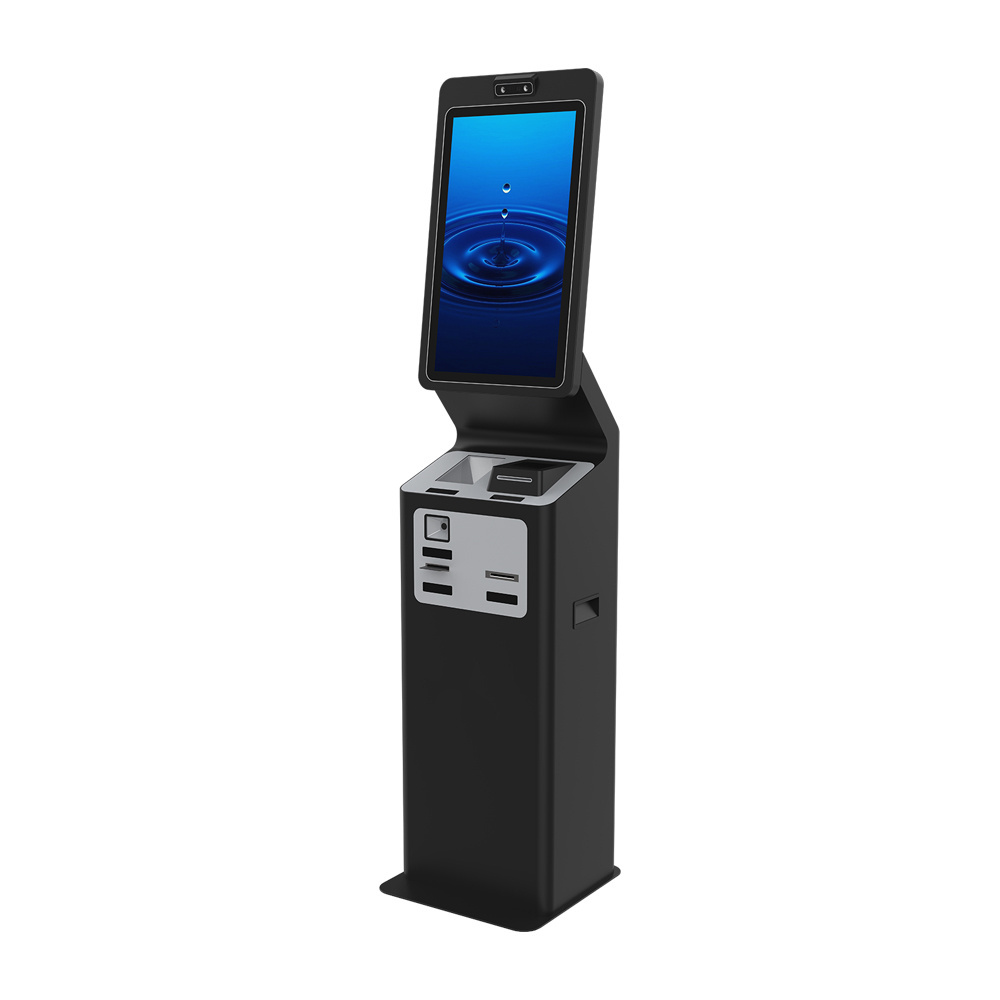 32 Inch Hotel Self Check In Touch Screen Room Card Kiosk With Passport Reader