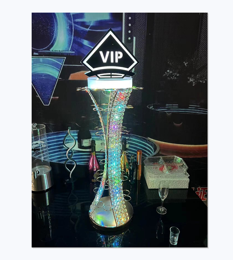 Colorful 48 Cups Spade LED Shot Glass Display for Bar Night Club VIP Service Acrylic Shot Glass Display Stand