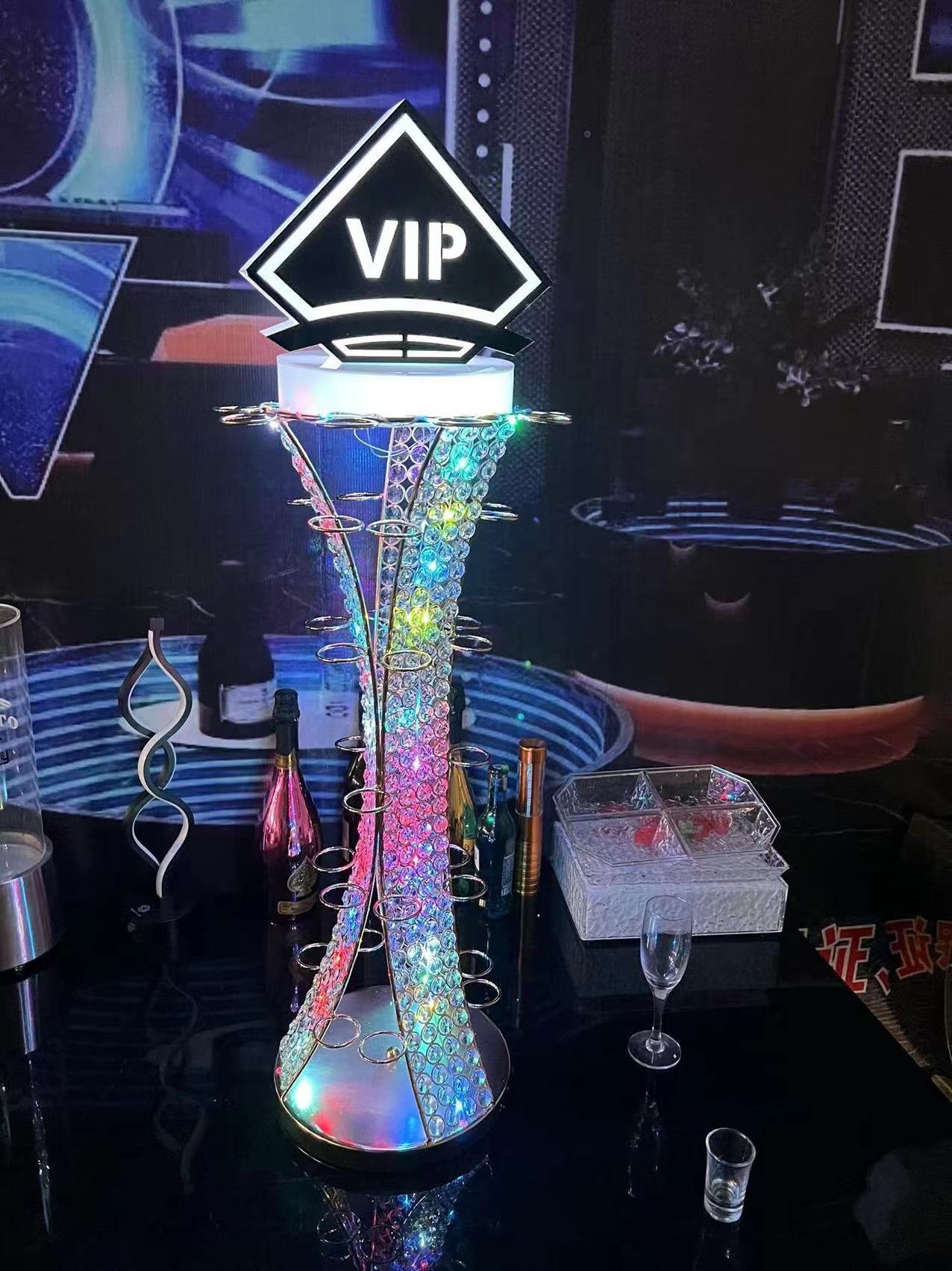 Colorful 48 Cups Spade LED Shot Glass Display for Bar Night Club VIP Service Acrylic Shot Glass Display Stand