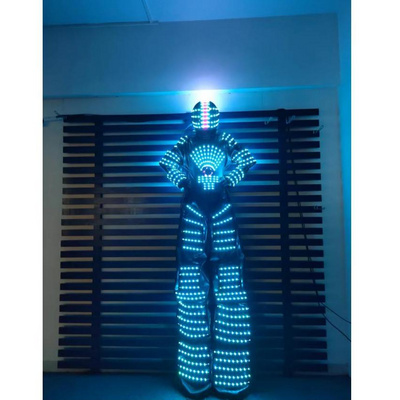 LED Robot Costume led Clothes Stilts Walker Costume LED Suit Costume Helmet Laser  CO2 Jet Machine