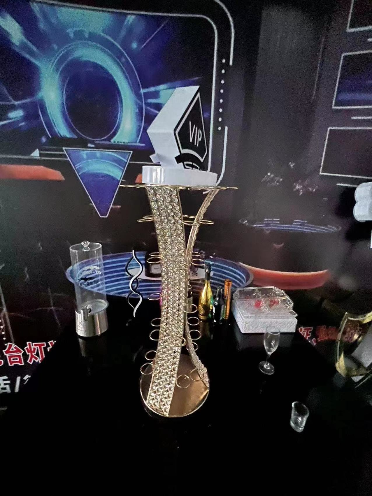 Colorful 48 Cups Spade LED Shot Glass Display for Bar Night Club VIP Service Acrylic Shot Glass Display Stand