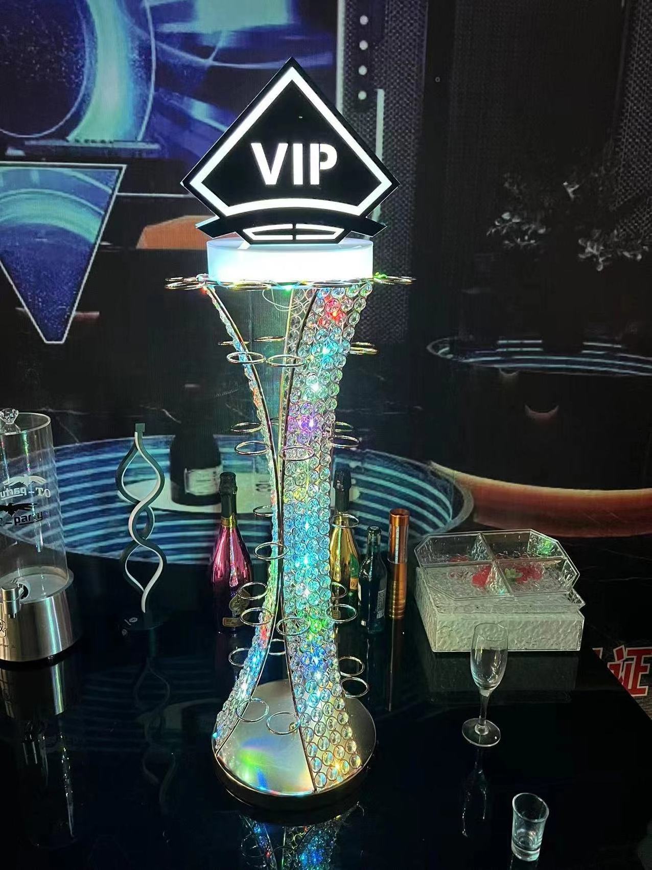 Colorful 48 Cups Spade LED Shot Glass Display for Bar Night Club VIP Service Acrylic Shot Glass Display Stand