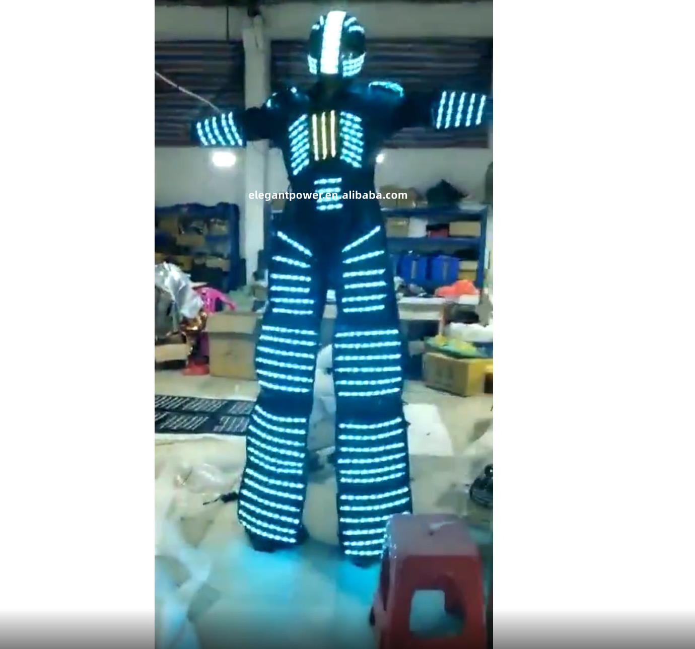 LED Robot Costume led Clothes Stilts Walker Costume LED Suit Costume Helmet Laser  CO2 Jet Machine