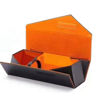 Retail and Custom Folding PU Leather Single Mini Wine Bottle Box Carry Gift Box