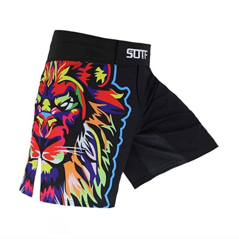 Customized Sublimated Fighting MMA Shorts / New Design Comfortable UFC Wrestling Wear Shorts