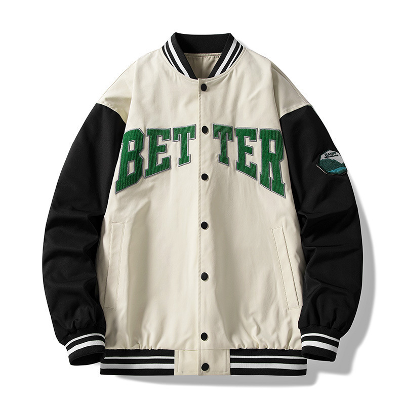 Hot Sale Top Quality Green and Yellow Baseball Varsity Jacket for Mens