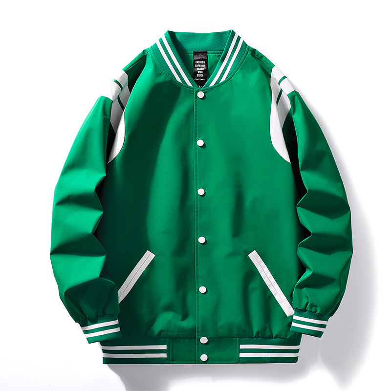 Hot Sale Top Quality Green and Yellow Baseball Varsity Jacket for Mens