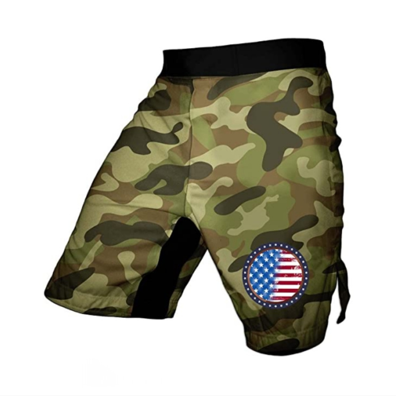 Customized Sublimated Fighting MMA Shorts / New Design Comfortable UFC Wrestling Wear Shorts