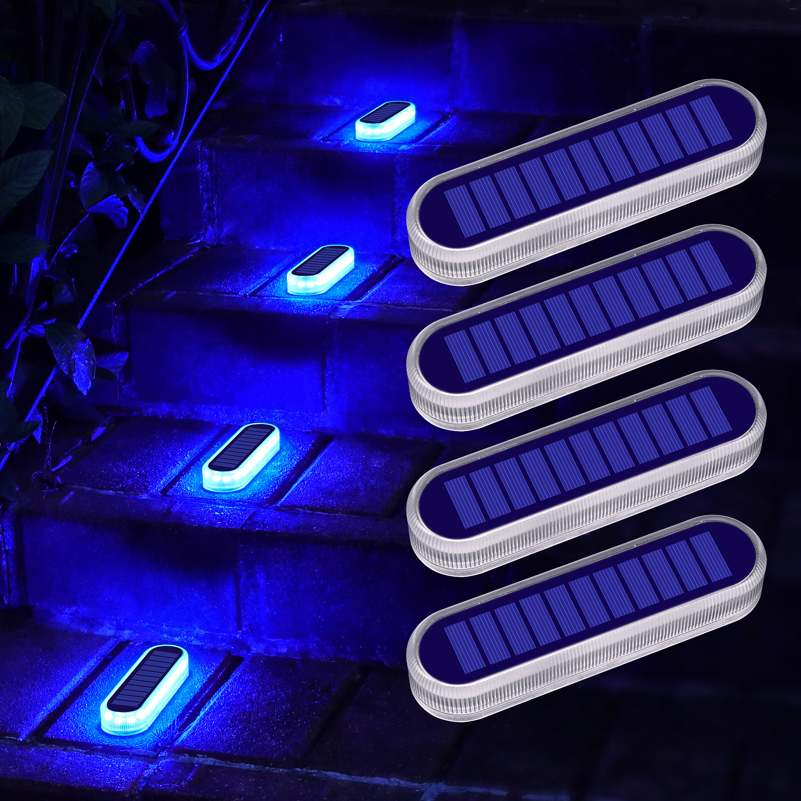 Wholesale balcony waterproof garden solar fence lights outdoor yard deck light led step patio lights stair solar lamp for Xmas