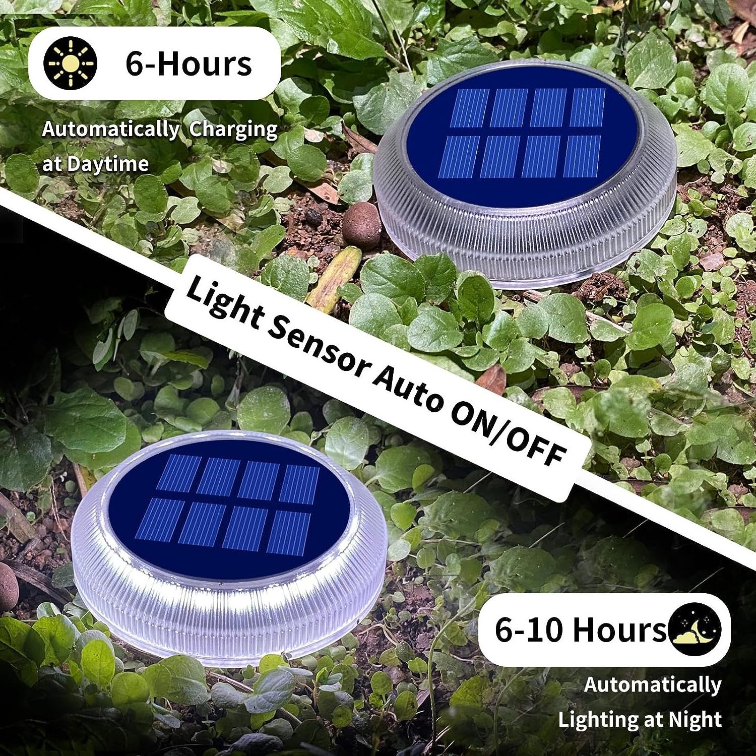 Promotion Solar Powered garden light Outdoor IP68 for Stairs Flat Solar Ground Disc Lights Auto ON OFF White Deck Light for step