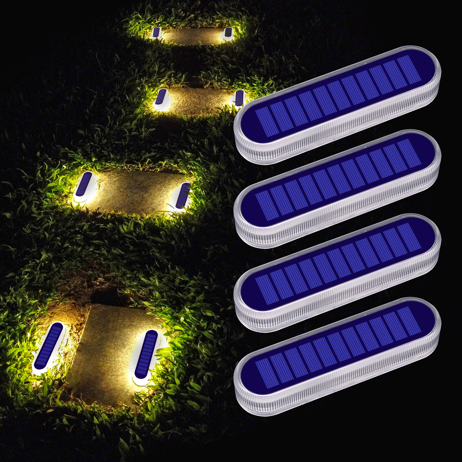 New balcony waterproof garden solar powered fence lights outdoor yard deck light led step patio lights stair solar lamp for Xmas